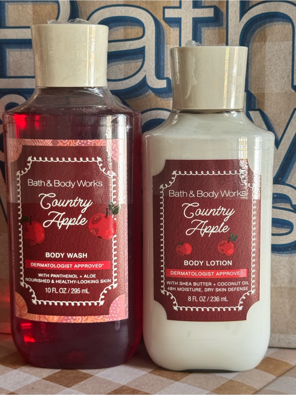 NEW B&BW Country Apple Body Wash and Body lotion set sealed